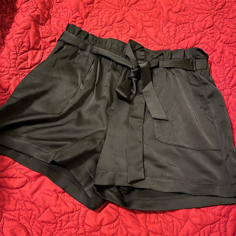 New black silk dressy shorts